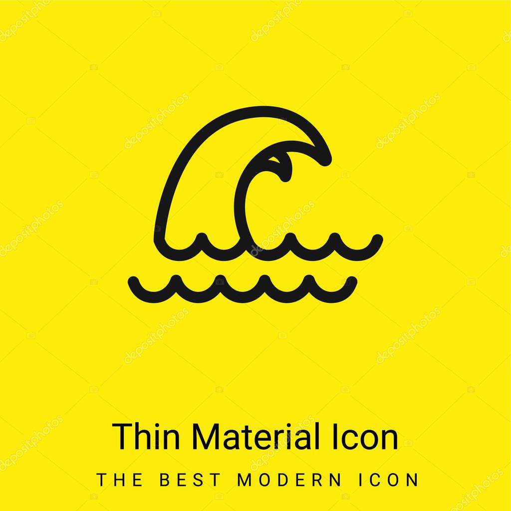 Big Wave minimal bright yellow material icon