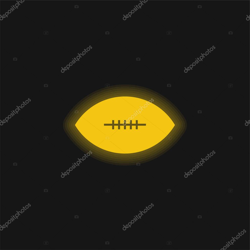 American Football Game yellow glowing neon icon