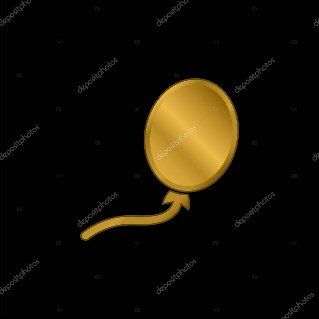 Black Balloon Shape gold plated metalic icon or logo vector