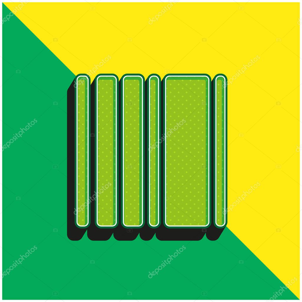 Barcode Square Variant Green and yellow modern 3d vector icon logo