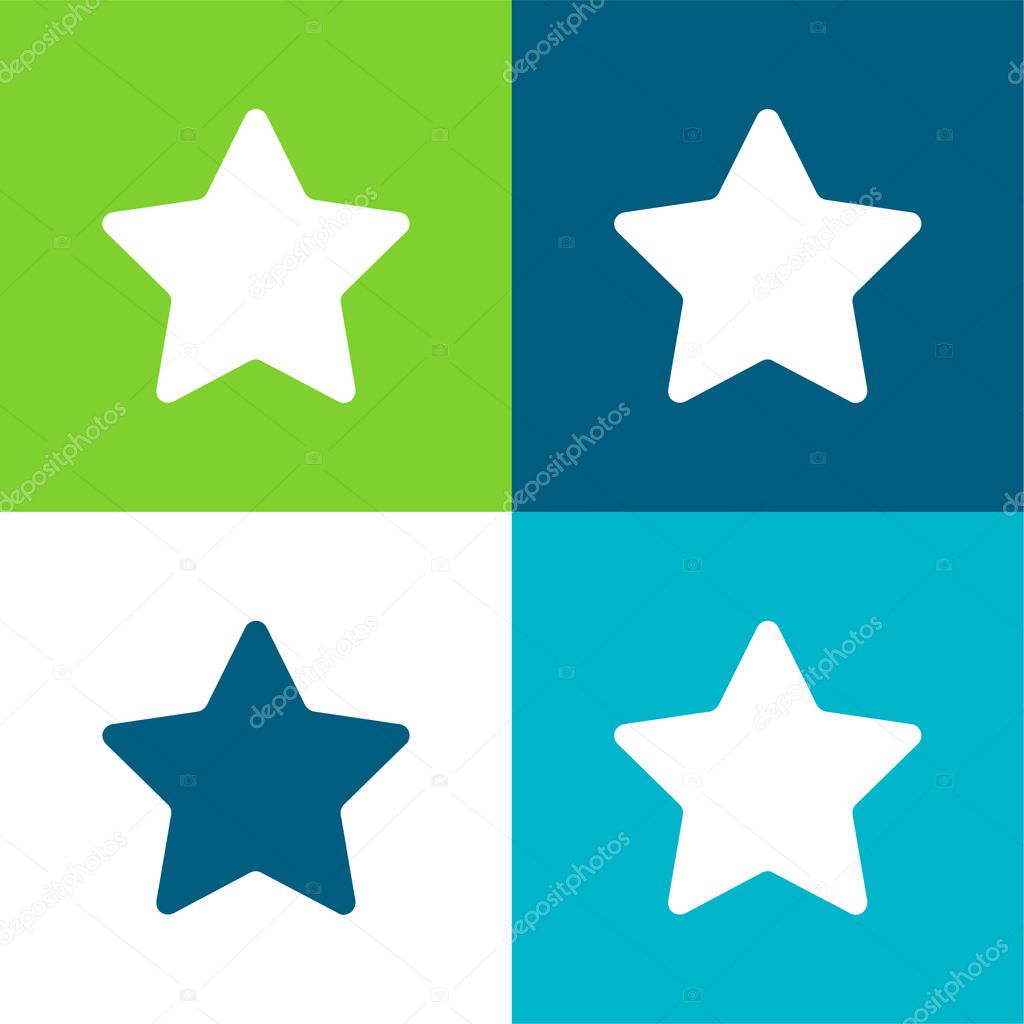 Bookmark Star Flat four color minimal icon set