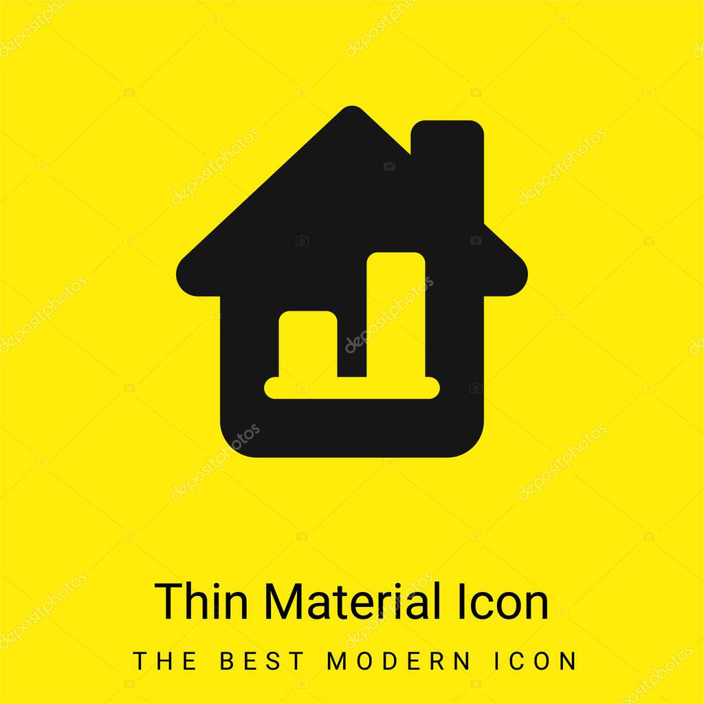 Bar Graph minimal bright yellow material icon