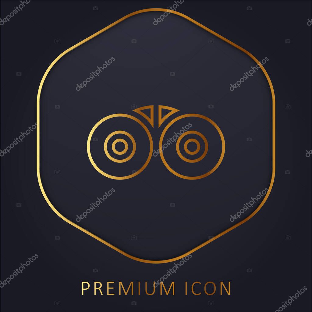 Binoculars golden line premium logo or icon
