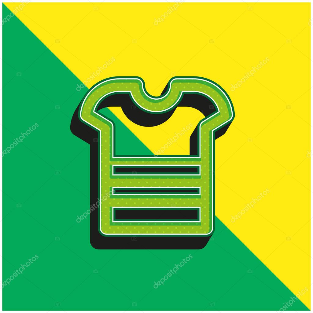 Boy Shirt Green and yellow modern 3d vector icon logo