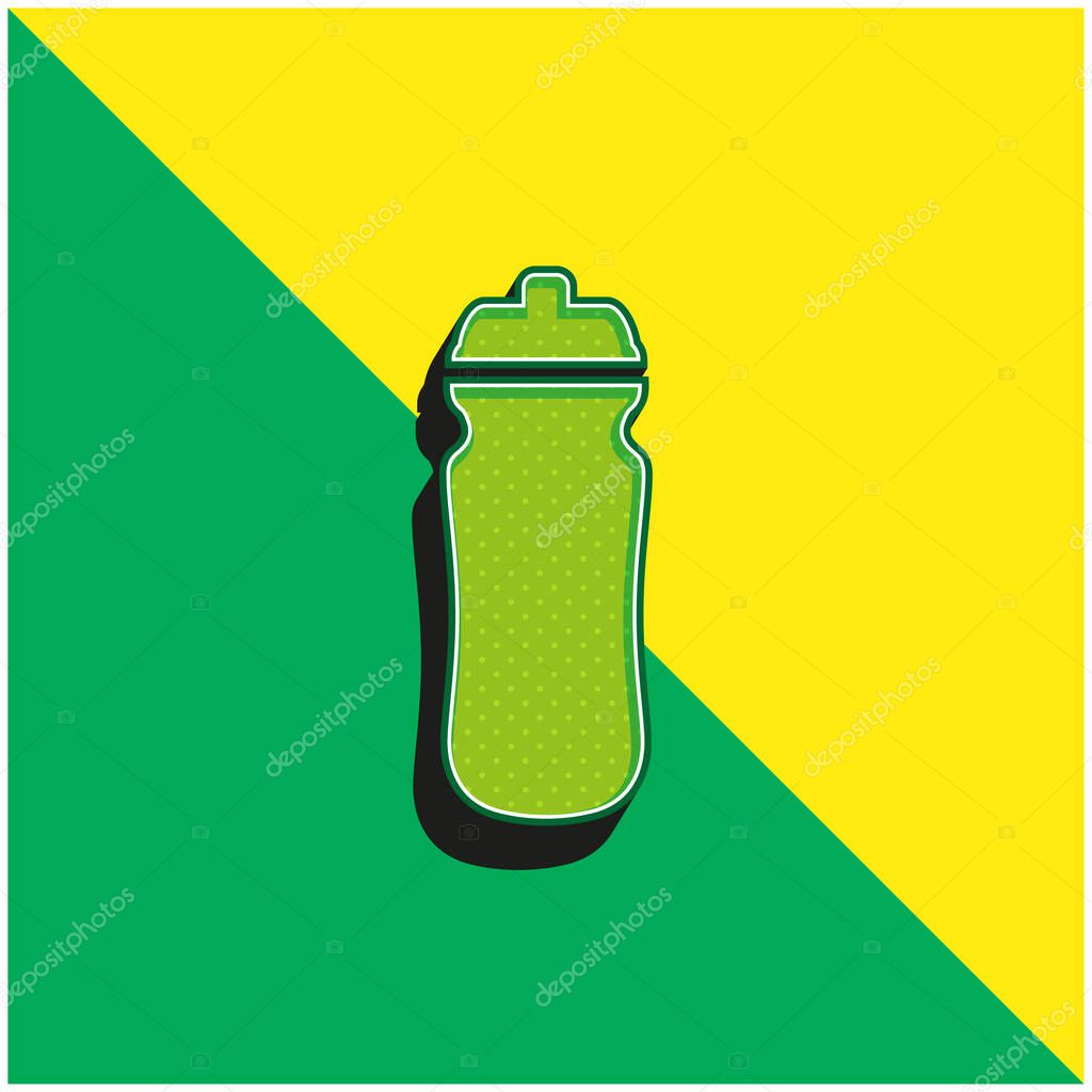 Bottle Of Water Green and yellow modern 3d vector icon logo