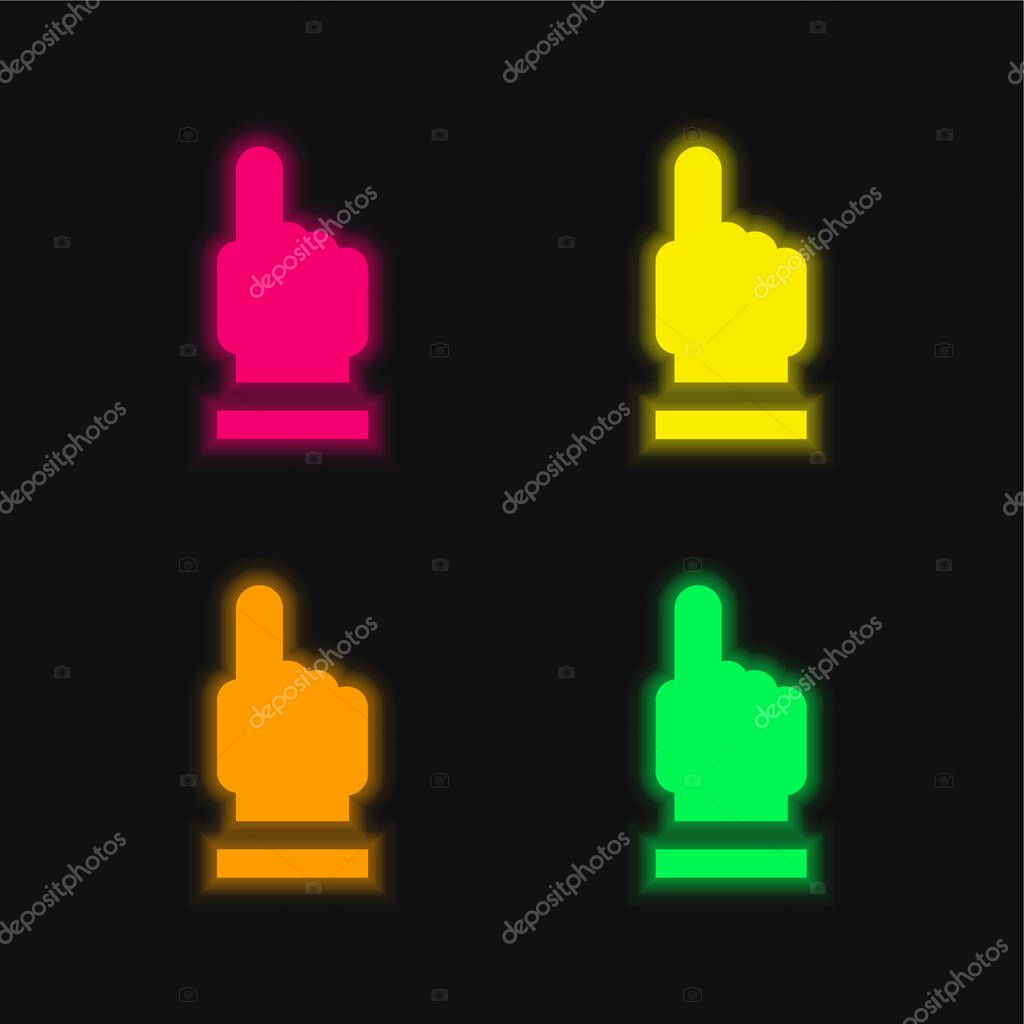 Ask four color glowing neon vector icon