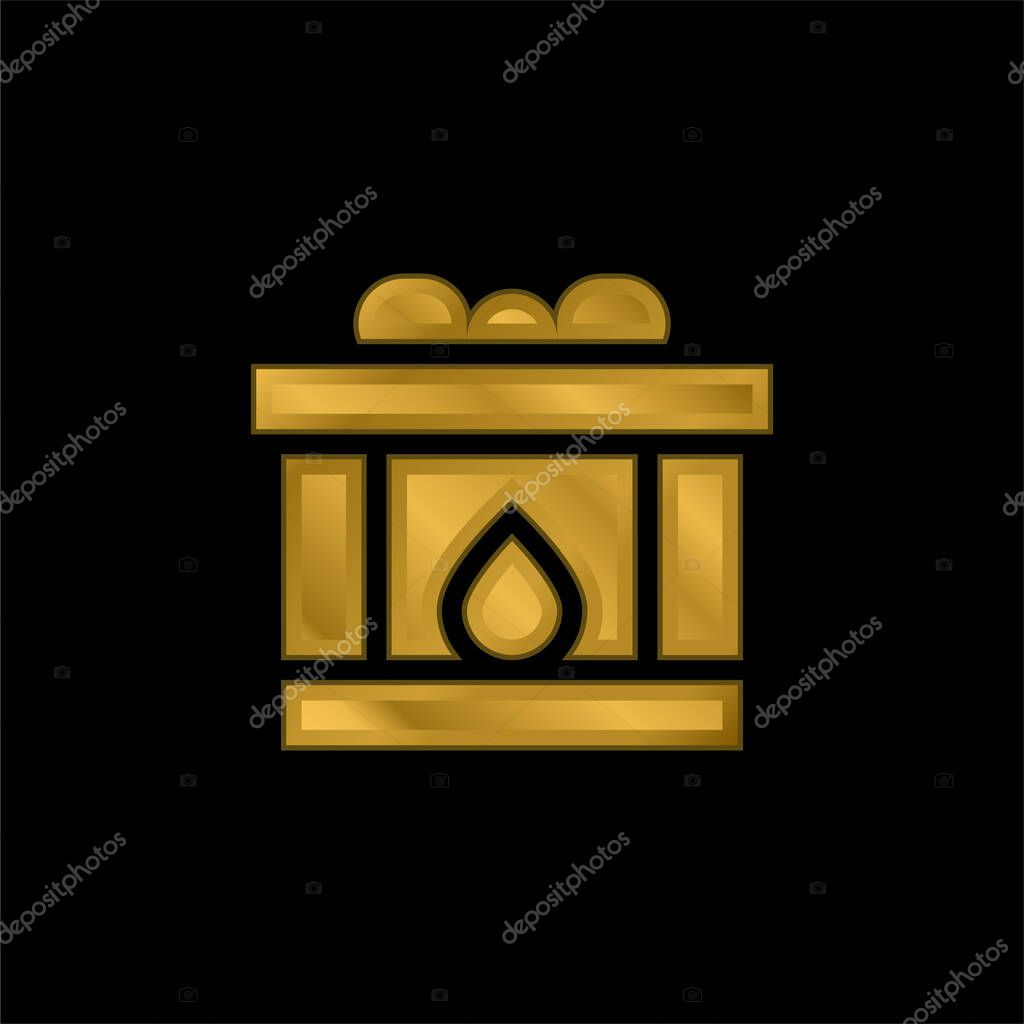 Blood Donation gold plated metalic icon or logo vector