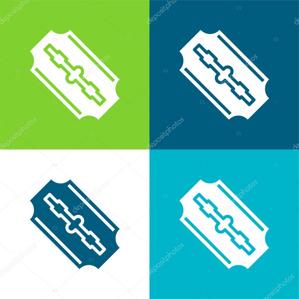 Blades Flat four color minimal icon set