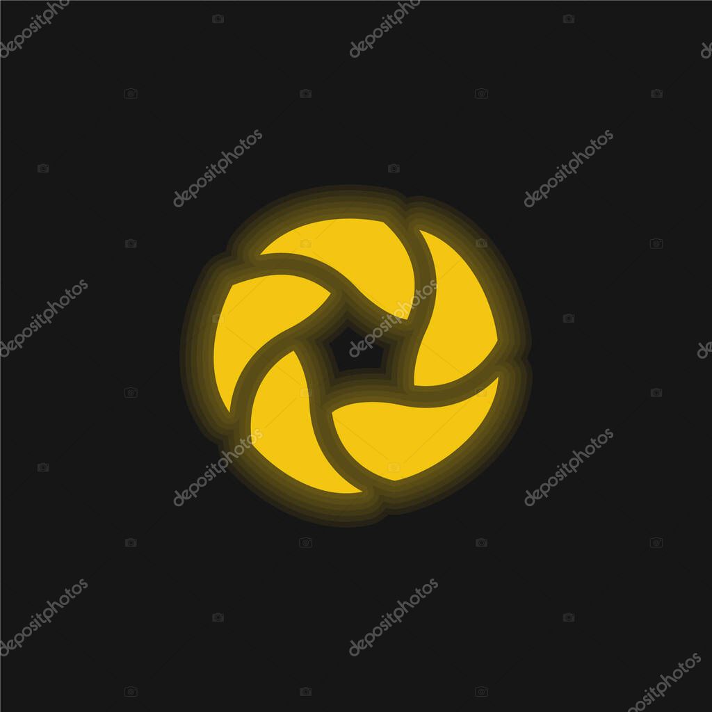 Bread Bagels yellow glowing neon icon