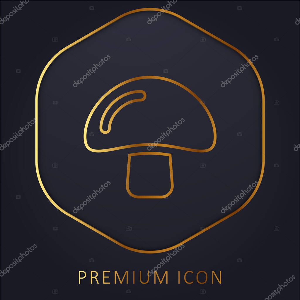 Big Mushroom golden line premium logo or icon