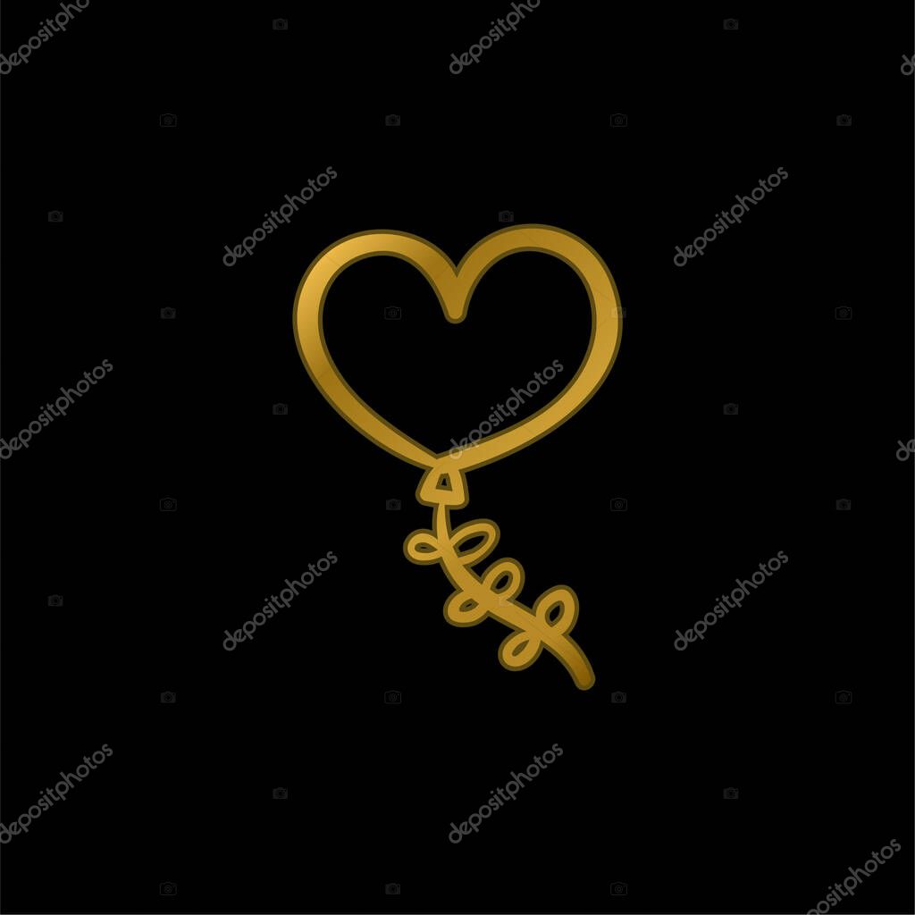Balloon gold plated metalic icon or logo vector
