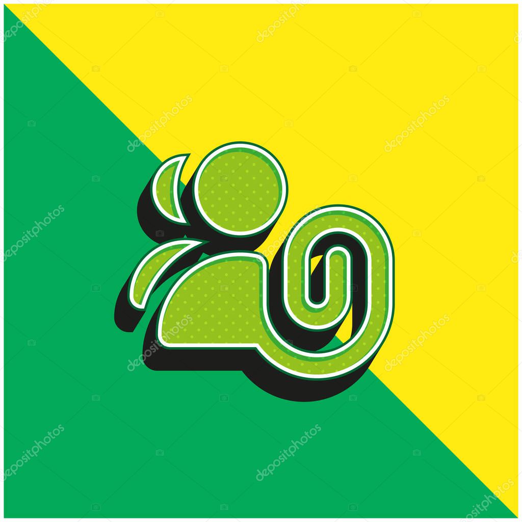 Attach Green and yellow modern 3d vector icon logo