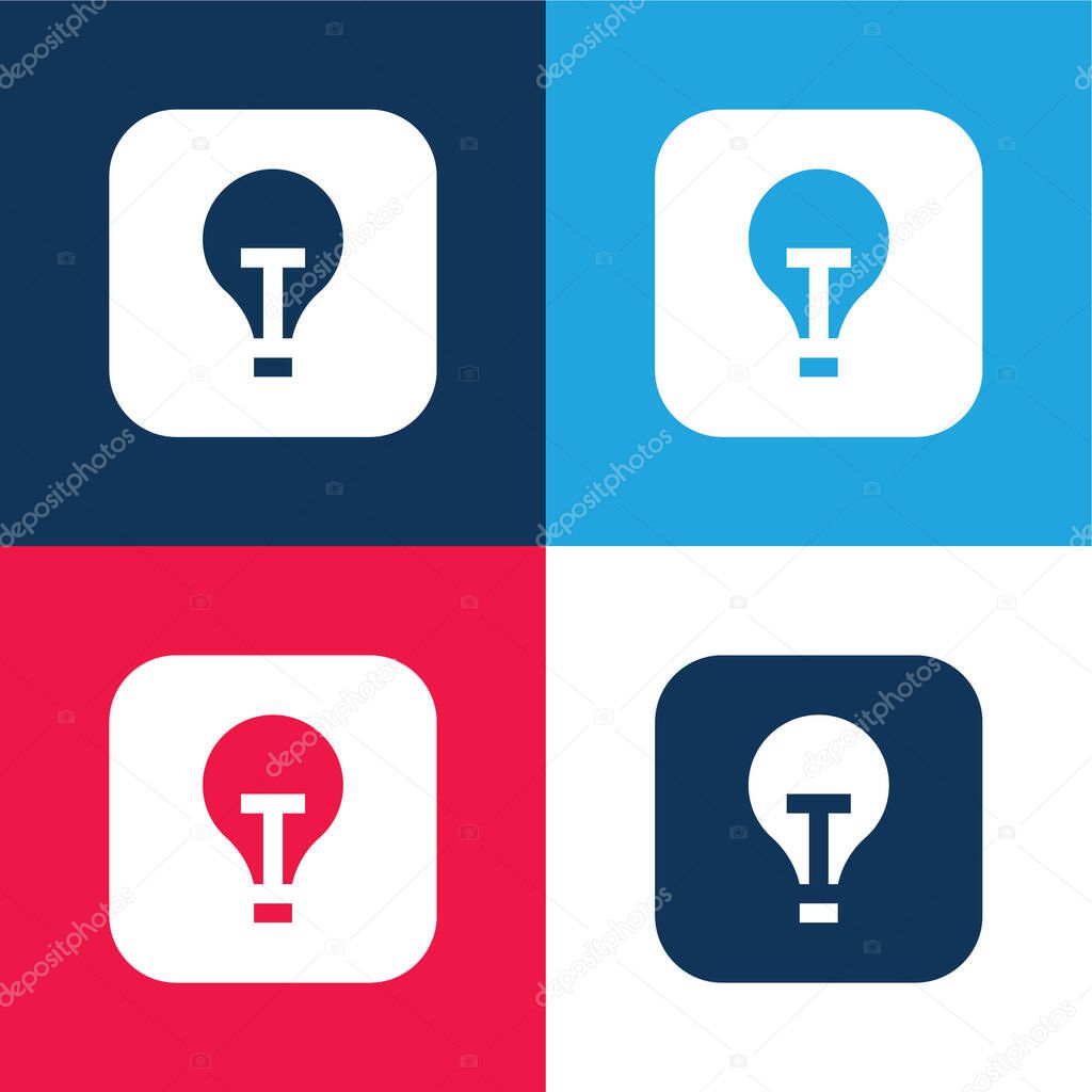 Apple blue and red four color minimal icon set