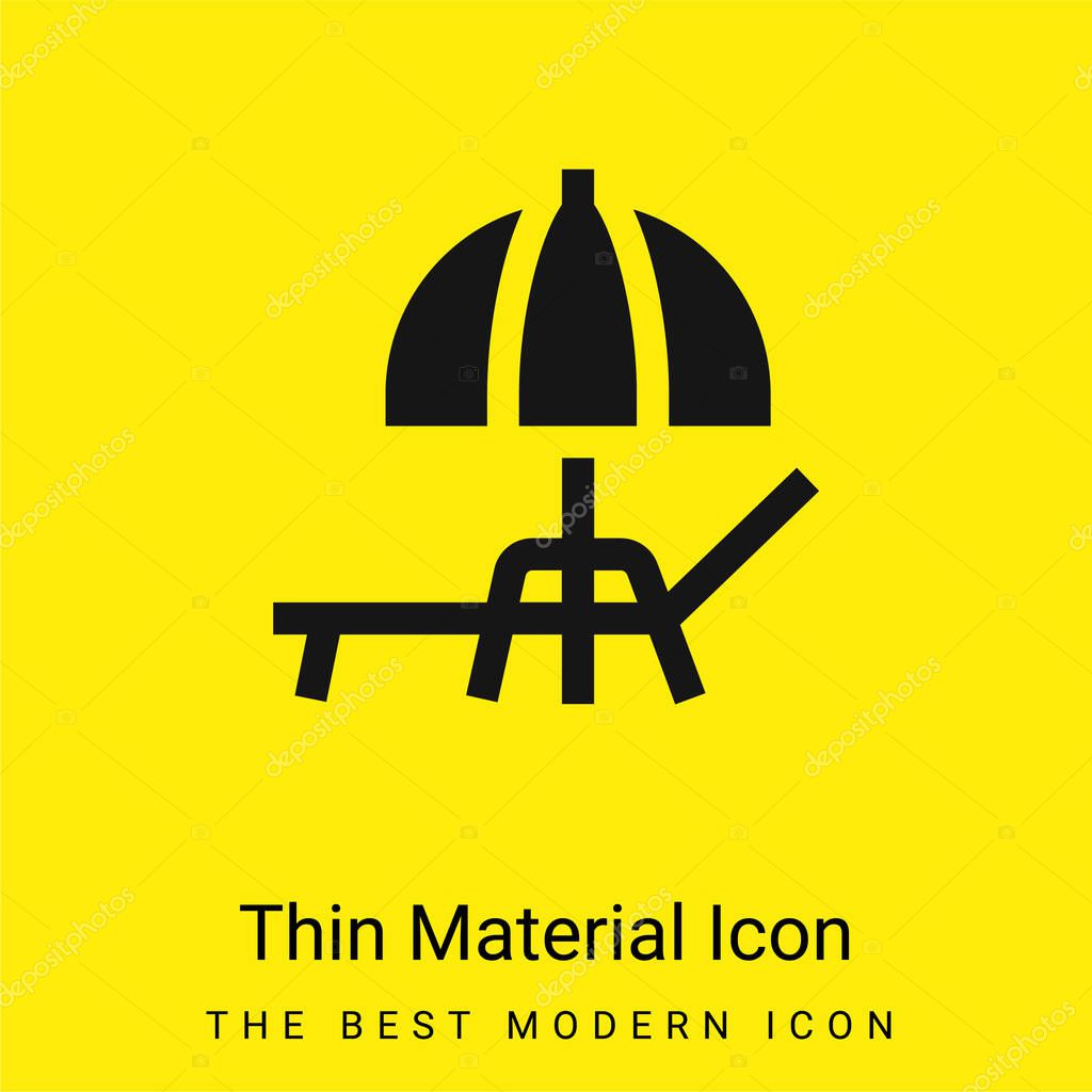 Beach Umbrella minimal bright yellow material icon