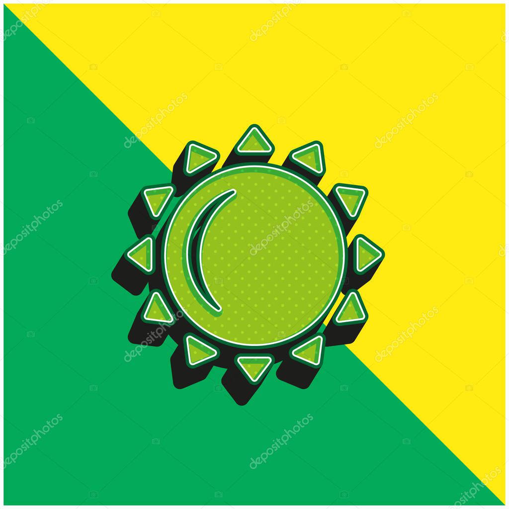 Big Sun Green and yellow modern 3d vector icon logo
