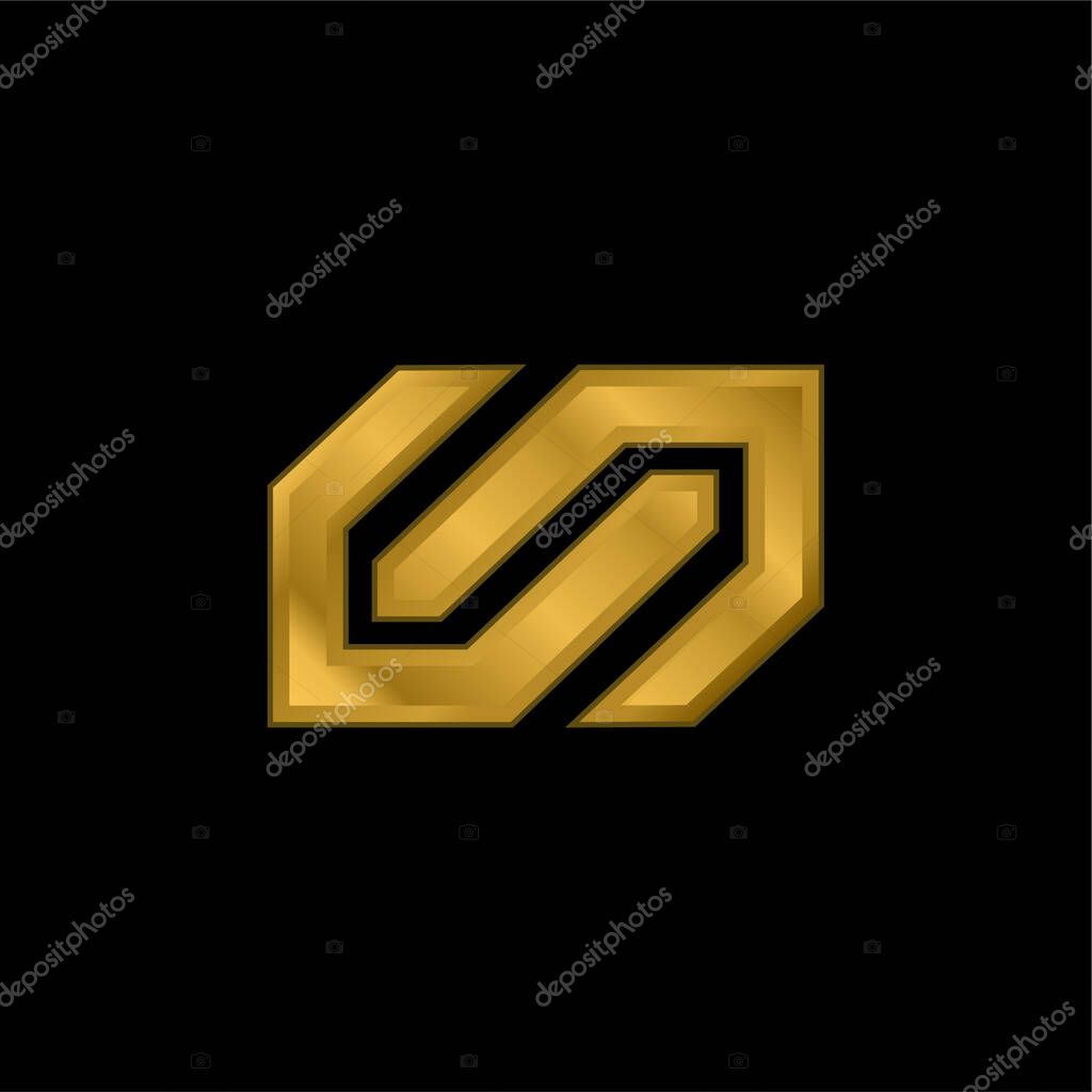 Barcelona Metro Logo gold plated metalic icon or logo vector