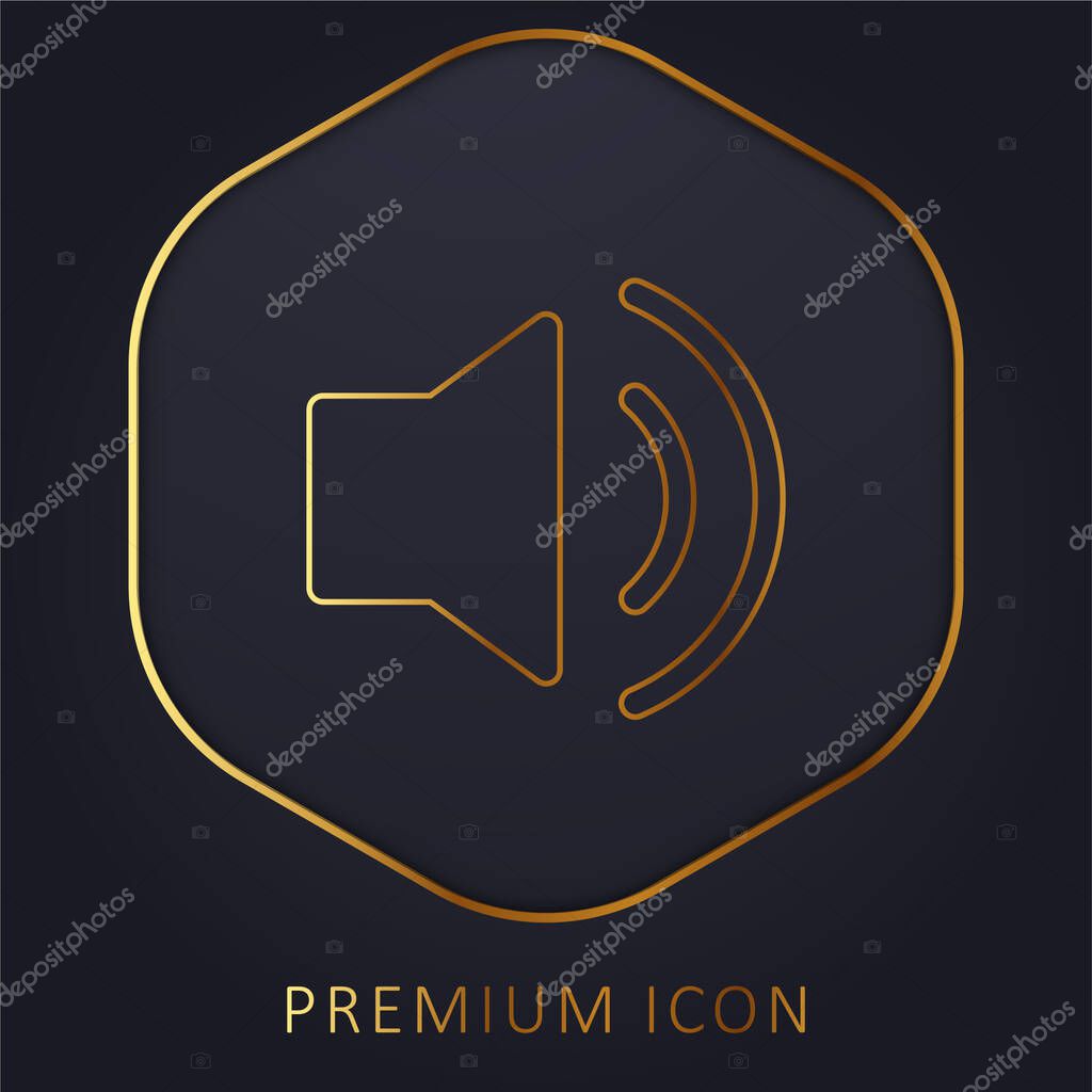 Audio golden line premium logo or icon
