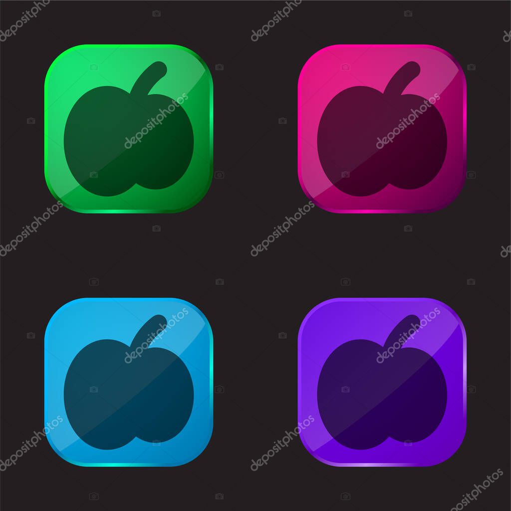 Apple four color glass button icon
