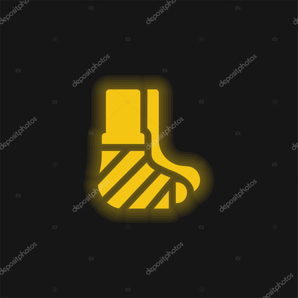 Bandage yellow glowing neon icon
