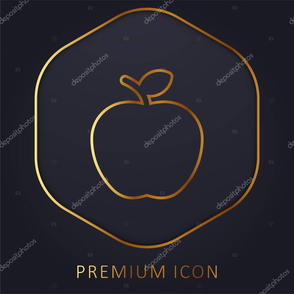 Apple golden line premium logo or icon