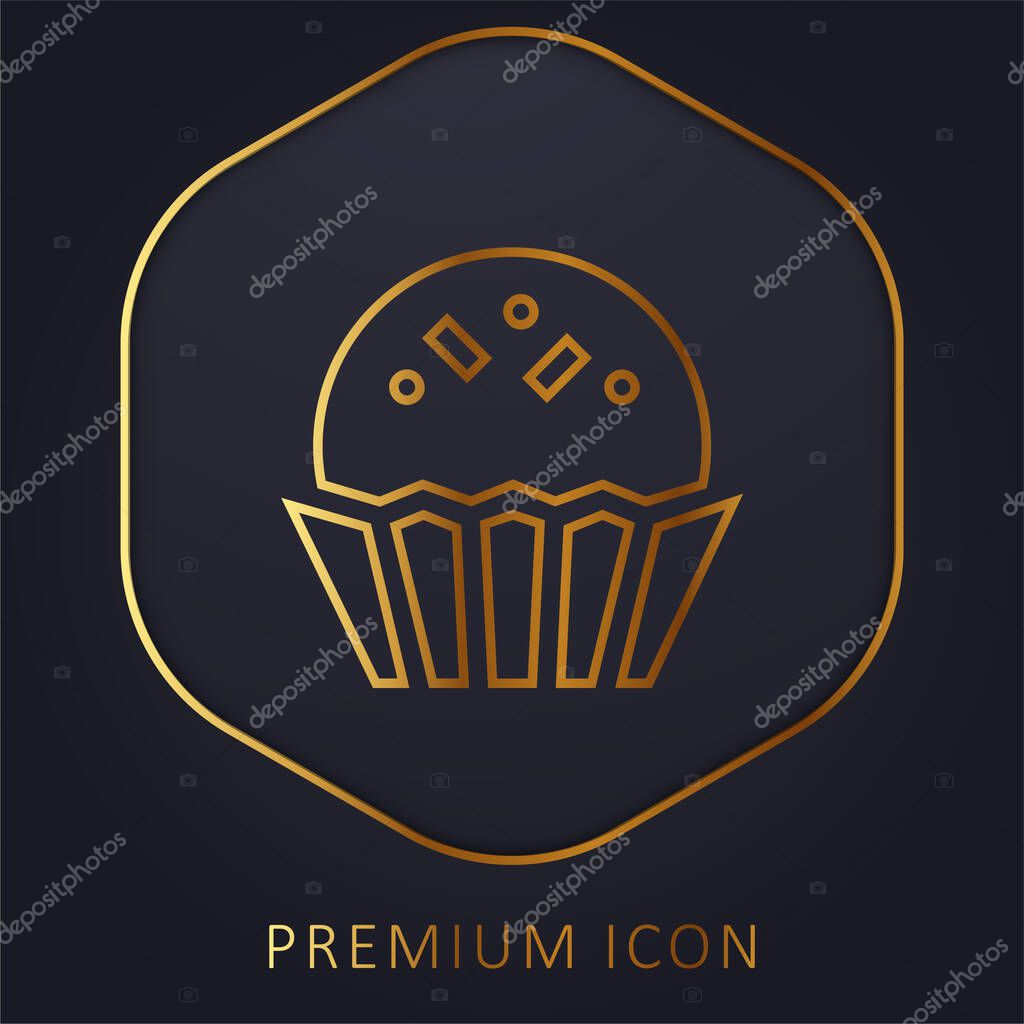 Bonbon golden line premium logo or icon