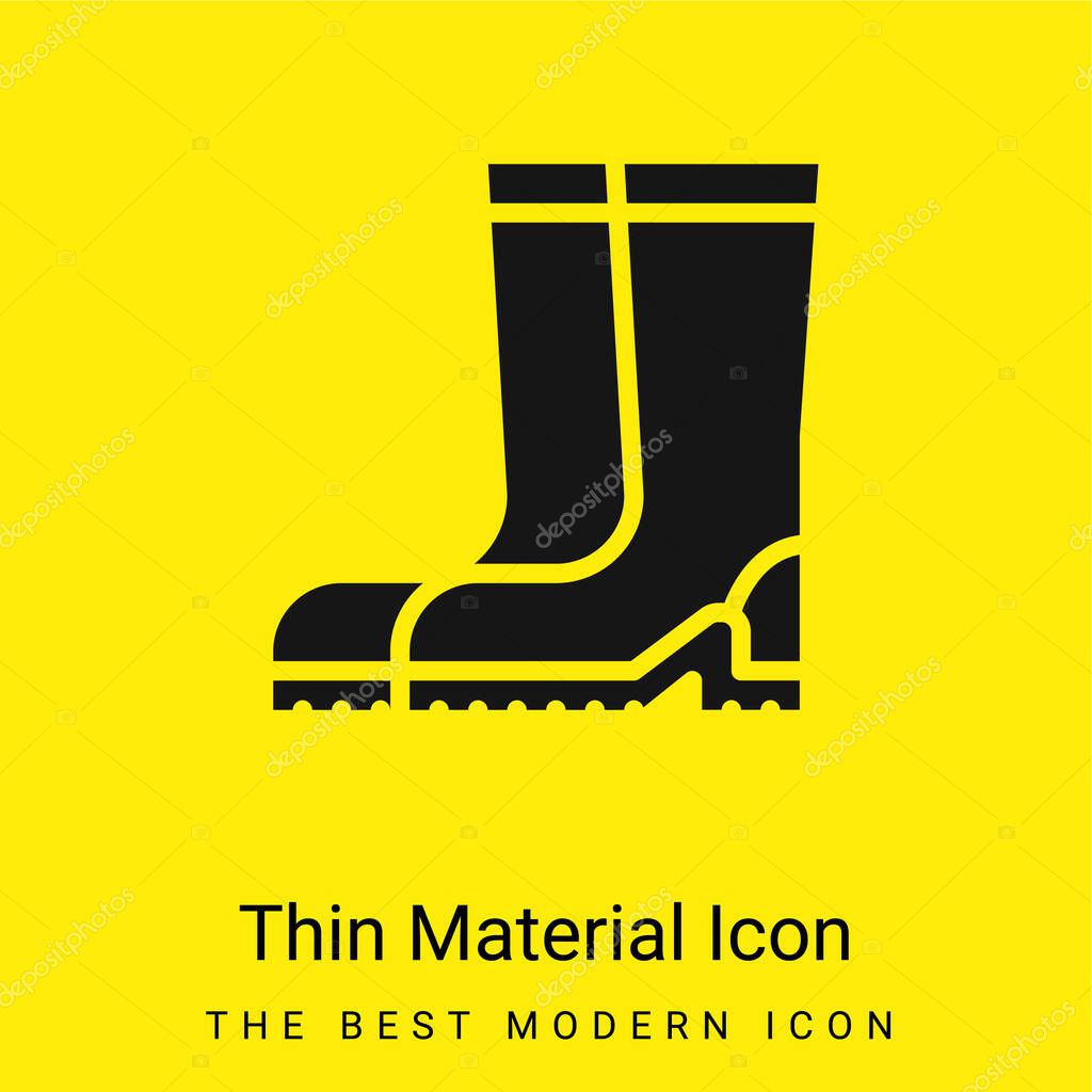 Boot minimal bright yellow material icon