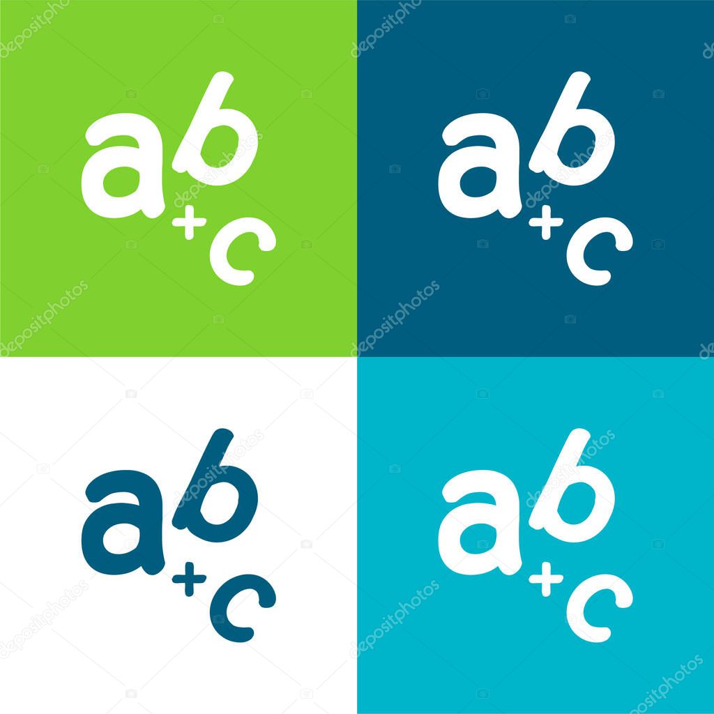 Alphabet Flat four color minimal icon set