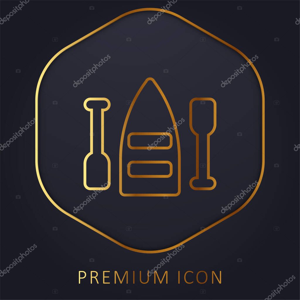 Boat golden line premium logo or icon