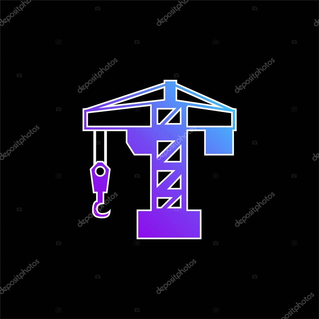 Architecture Crane Tool blue gradient vector icon