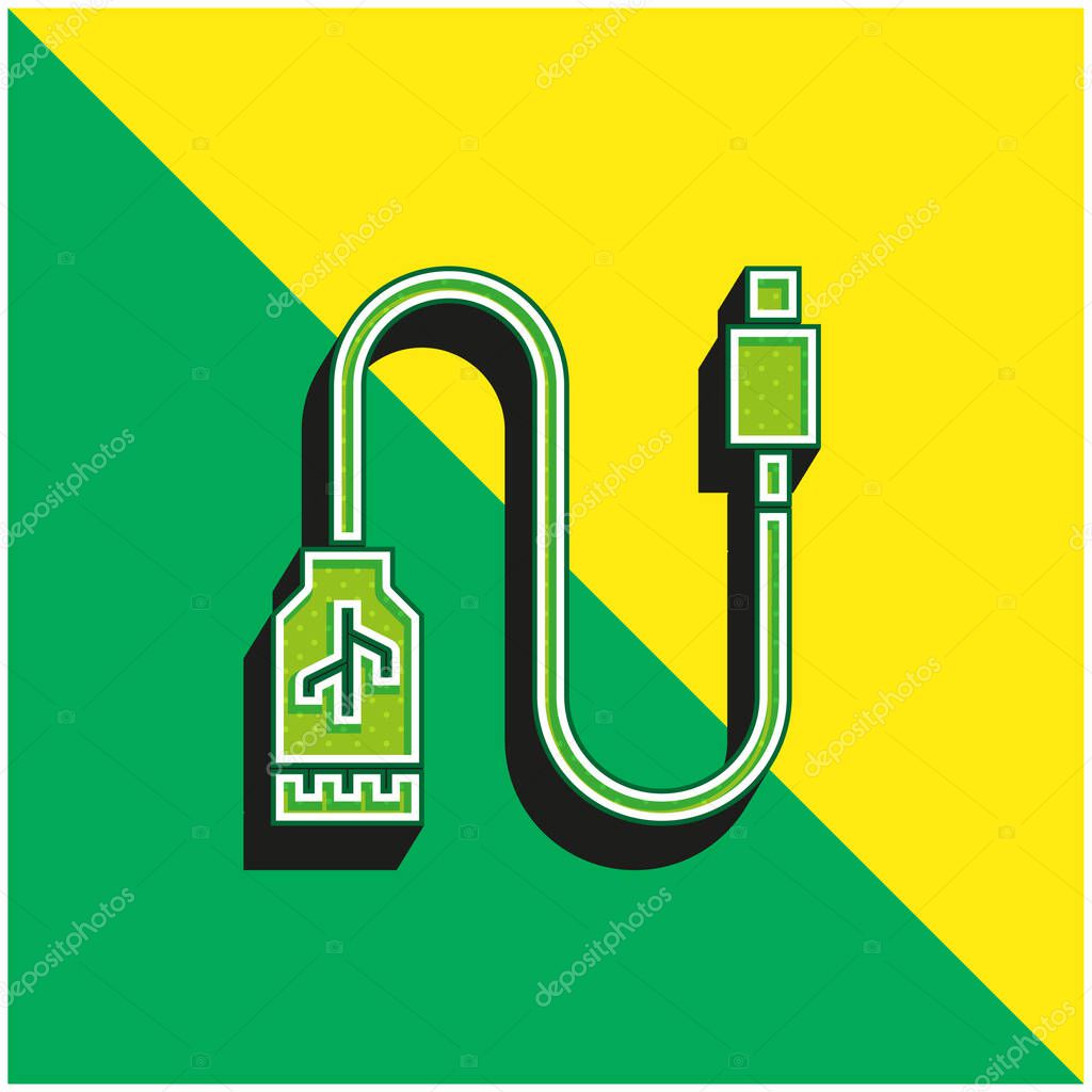 Adapter Green and yellow modern 3d vector icon logo