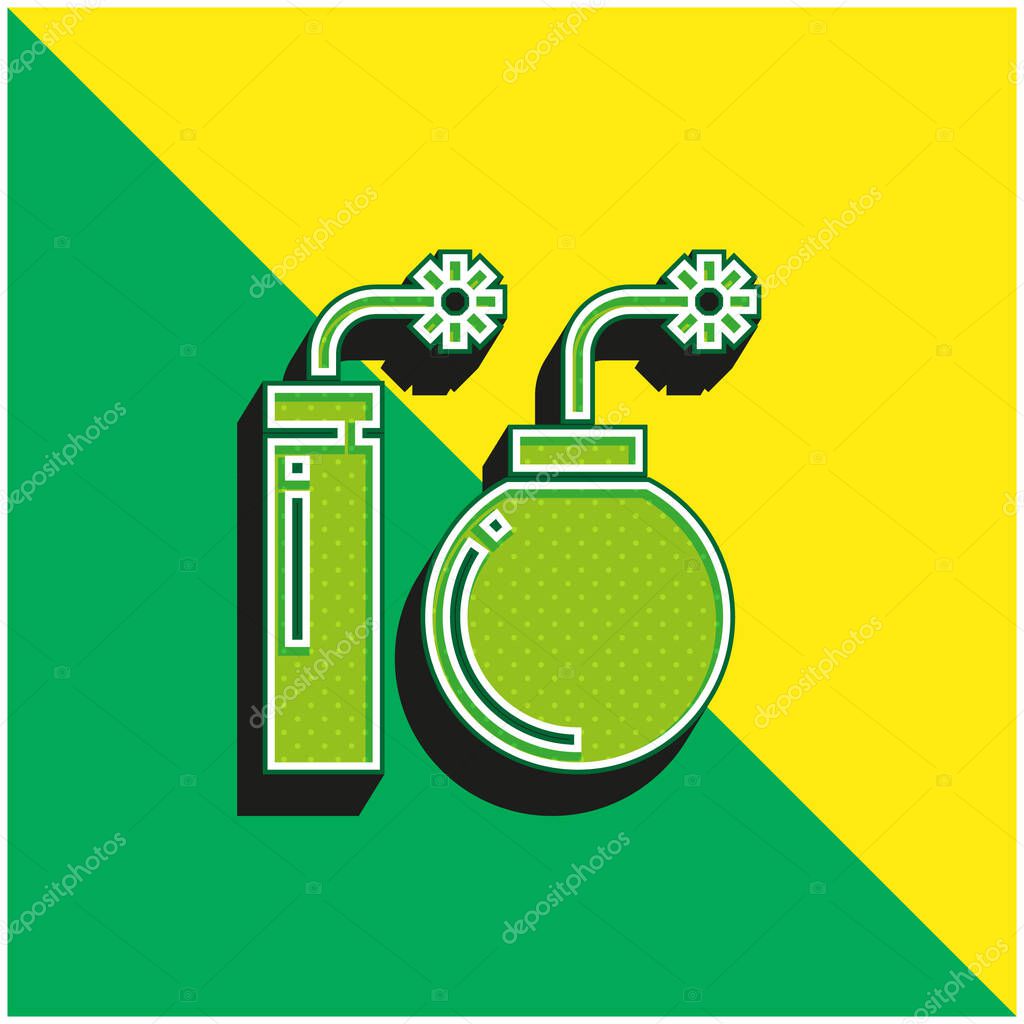 Blast Green and yellow modern 3d vector icon logo