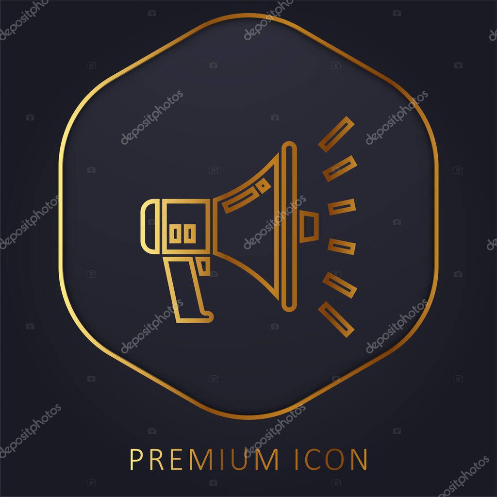 Advertising golden line premium logo or icon