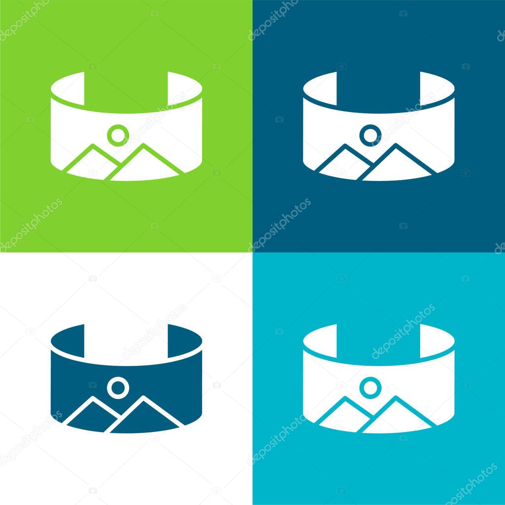 360 Image Flat four color minimal icon set