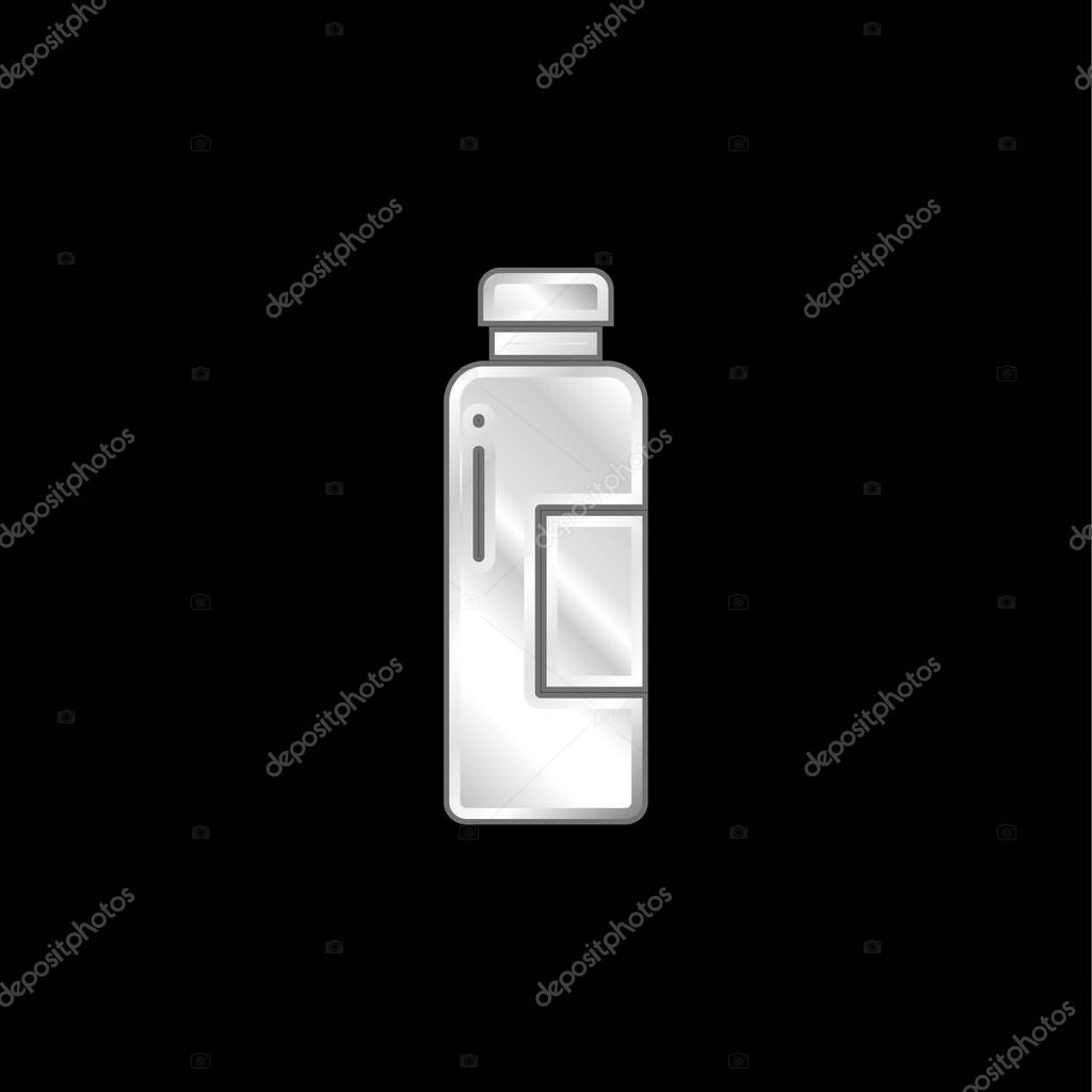 Bottle silver plated metallic icon