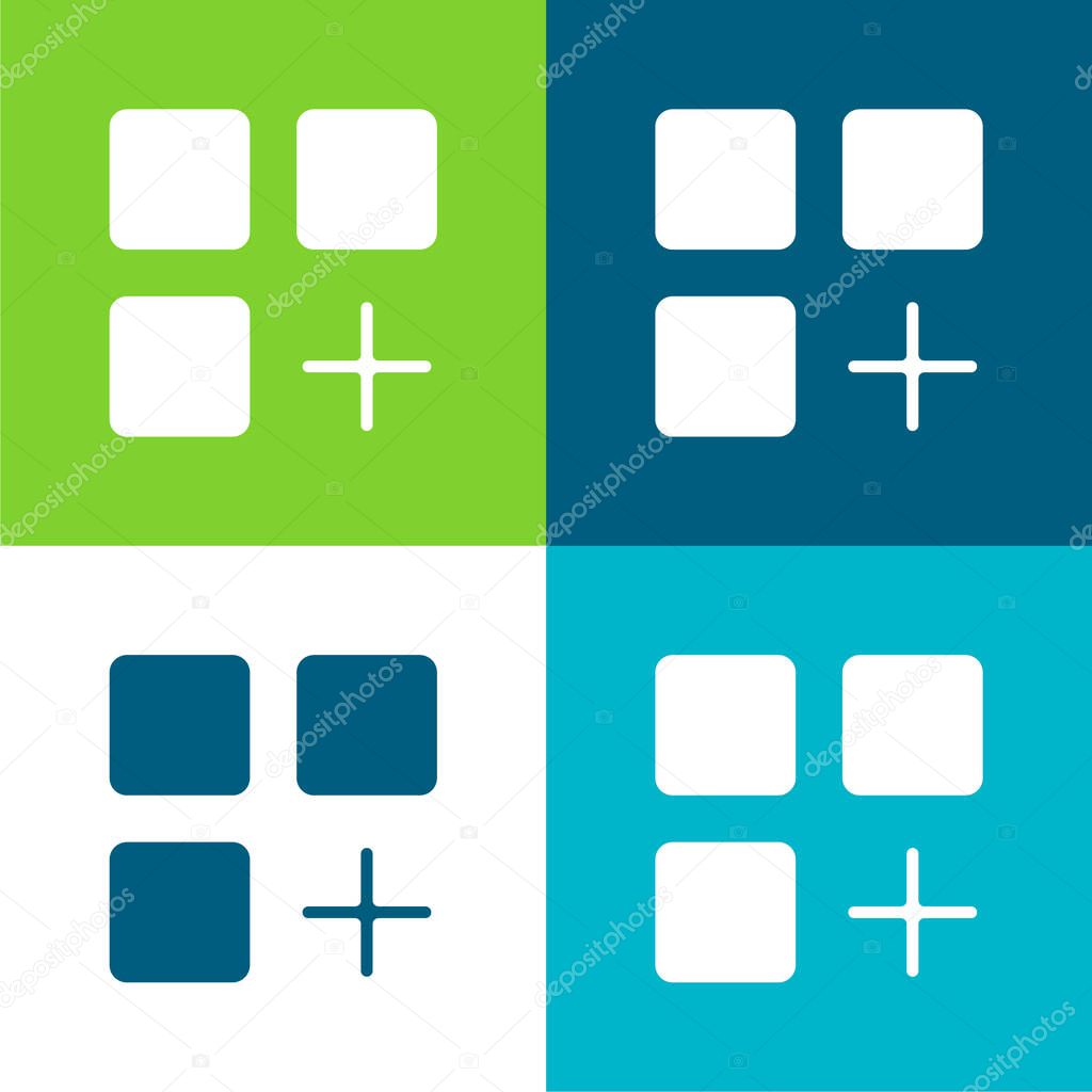 Add Flat four color minimal icon set
