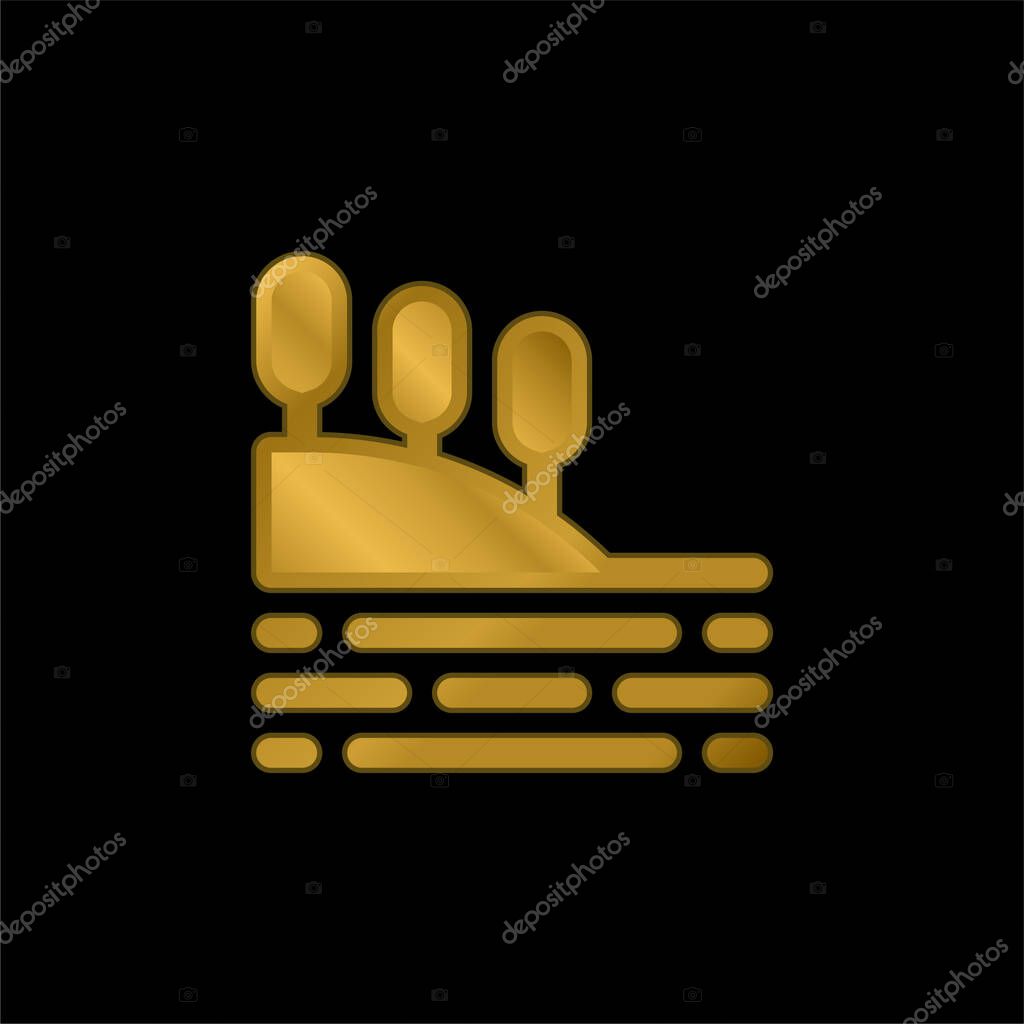 Bay gold plated metalic icon or logo vector