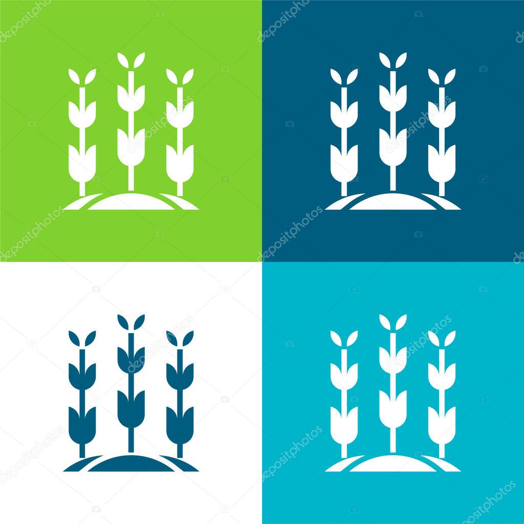 Agriculture Flat four color minimal icon set