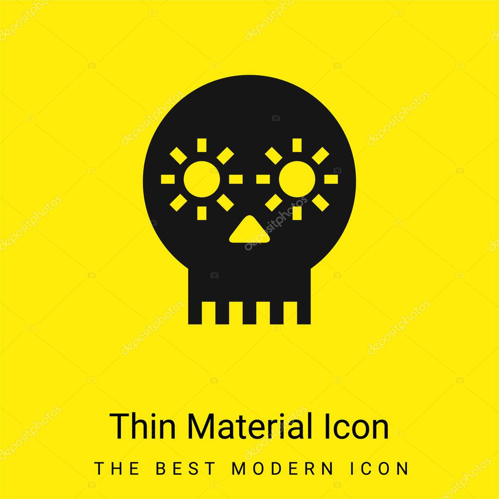 Artisanal Skull Of Mexico minimal bright yellow material icon
