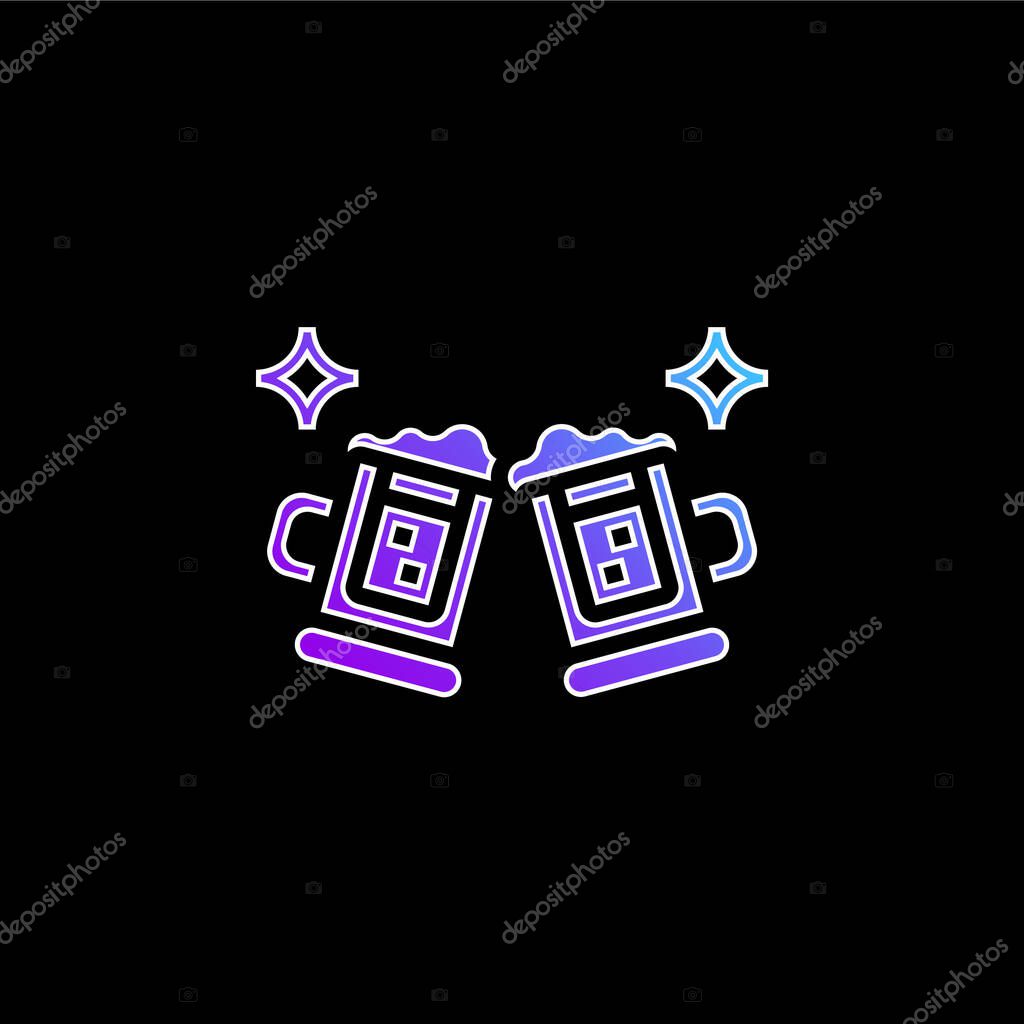 Beer blue gradient vector icon