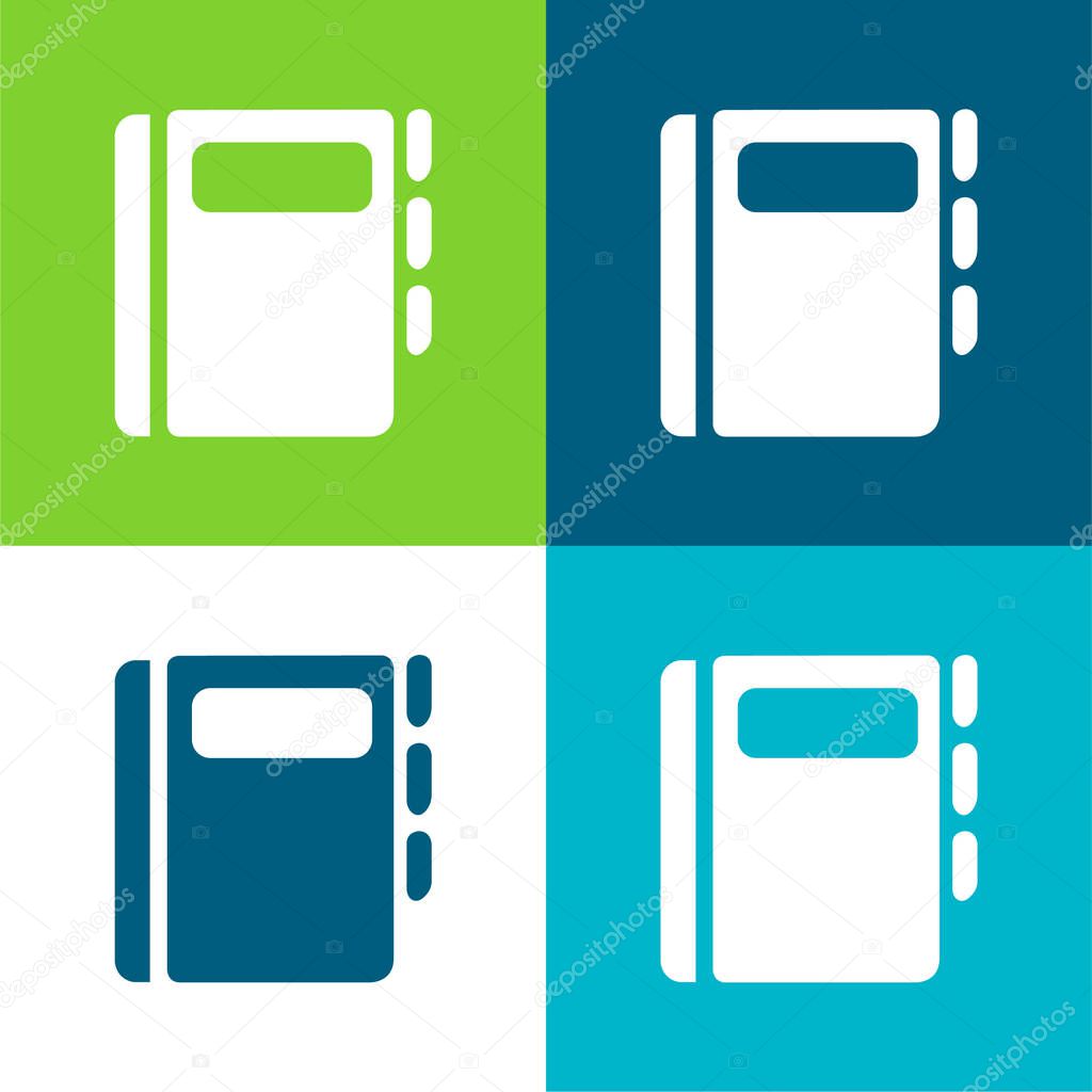 Agenda Book Flat four color minimal icon set