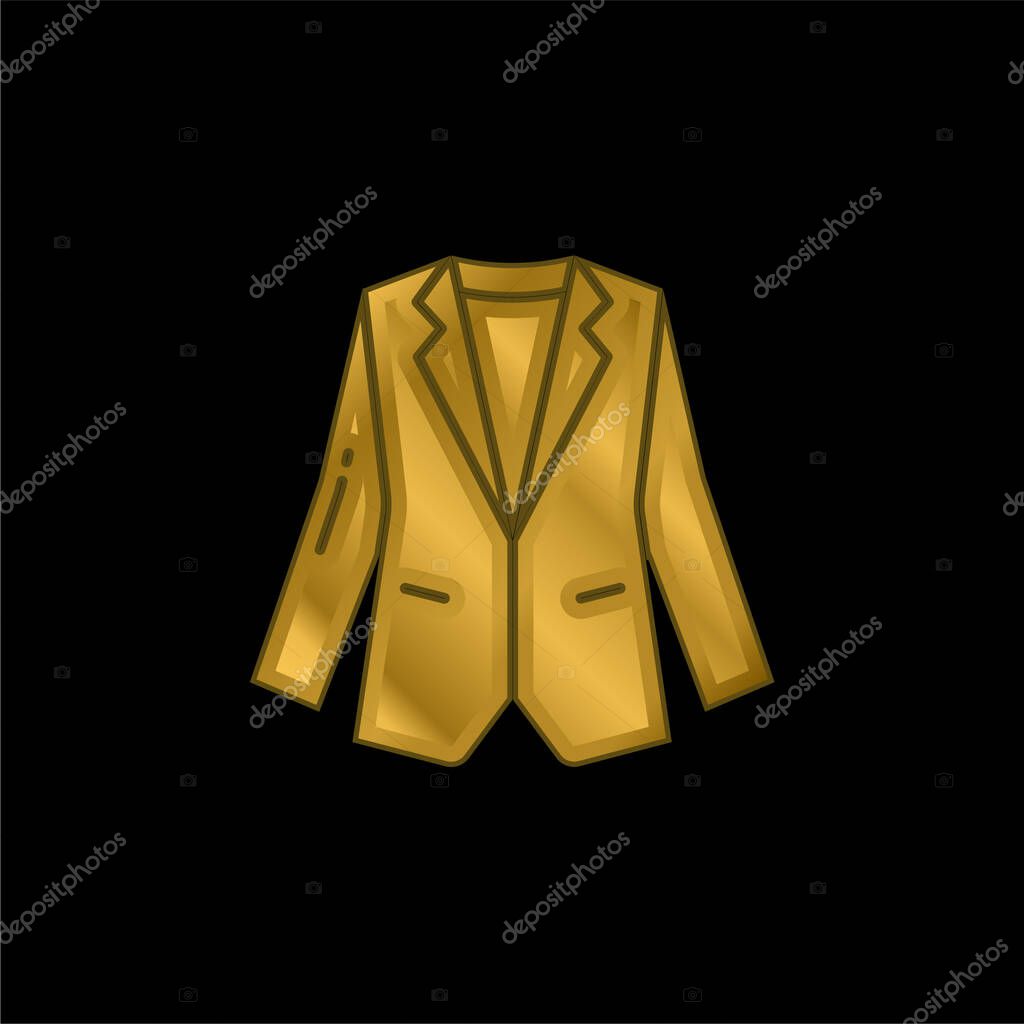 Blazer gold plated metalic icon or logo vector