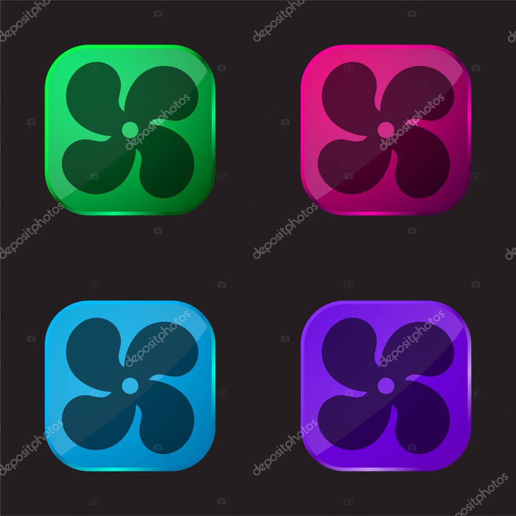 AC four color glass button icon