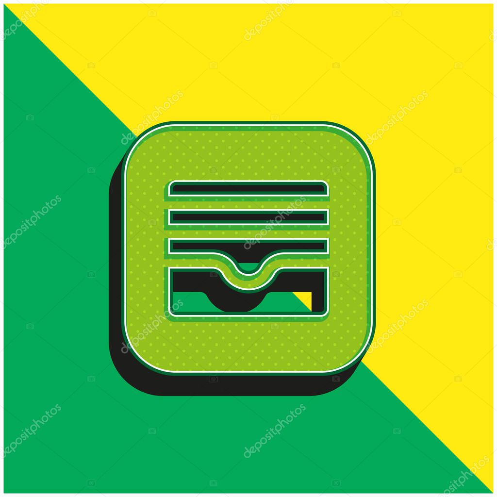 Apple Green and yellow modern 3d vector icon logo