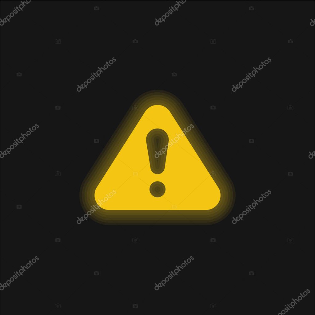Alert yellow glowing neon icon