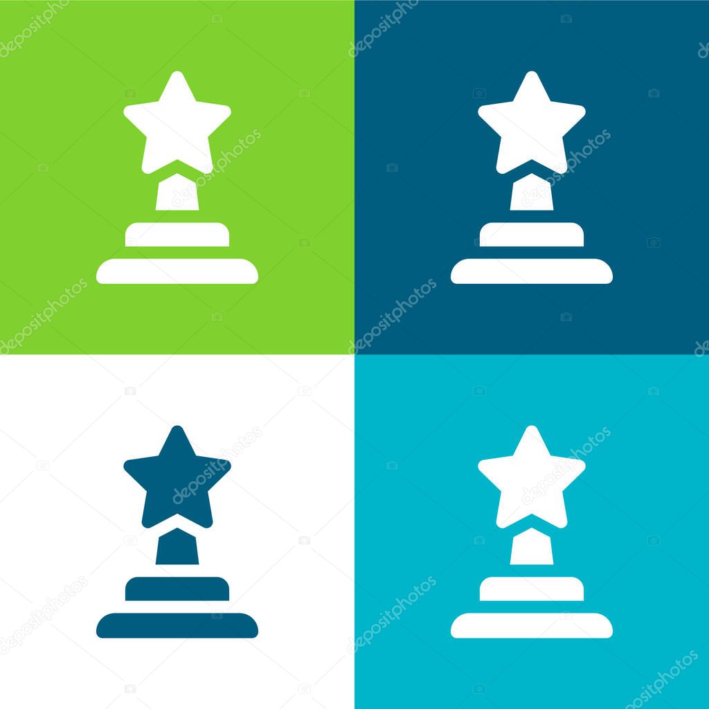 Award Flat four color minimal icon set