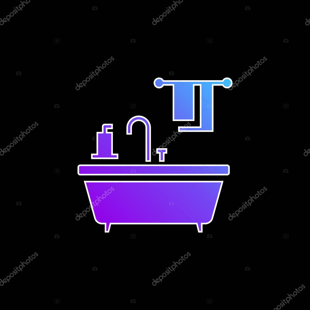 Bathtub blue gradient vector icon