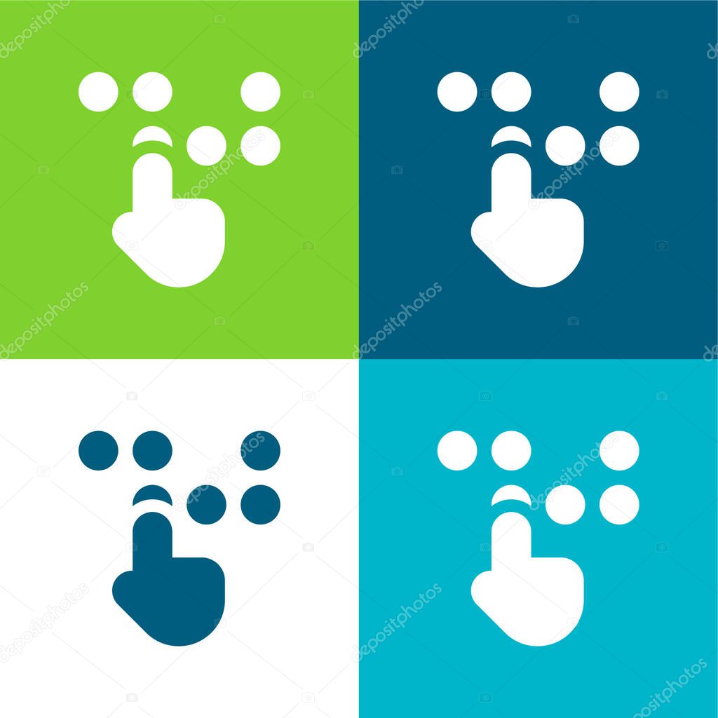 Braille Flat four color minimal icon set