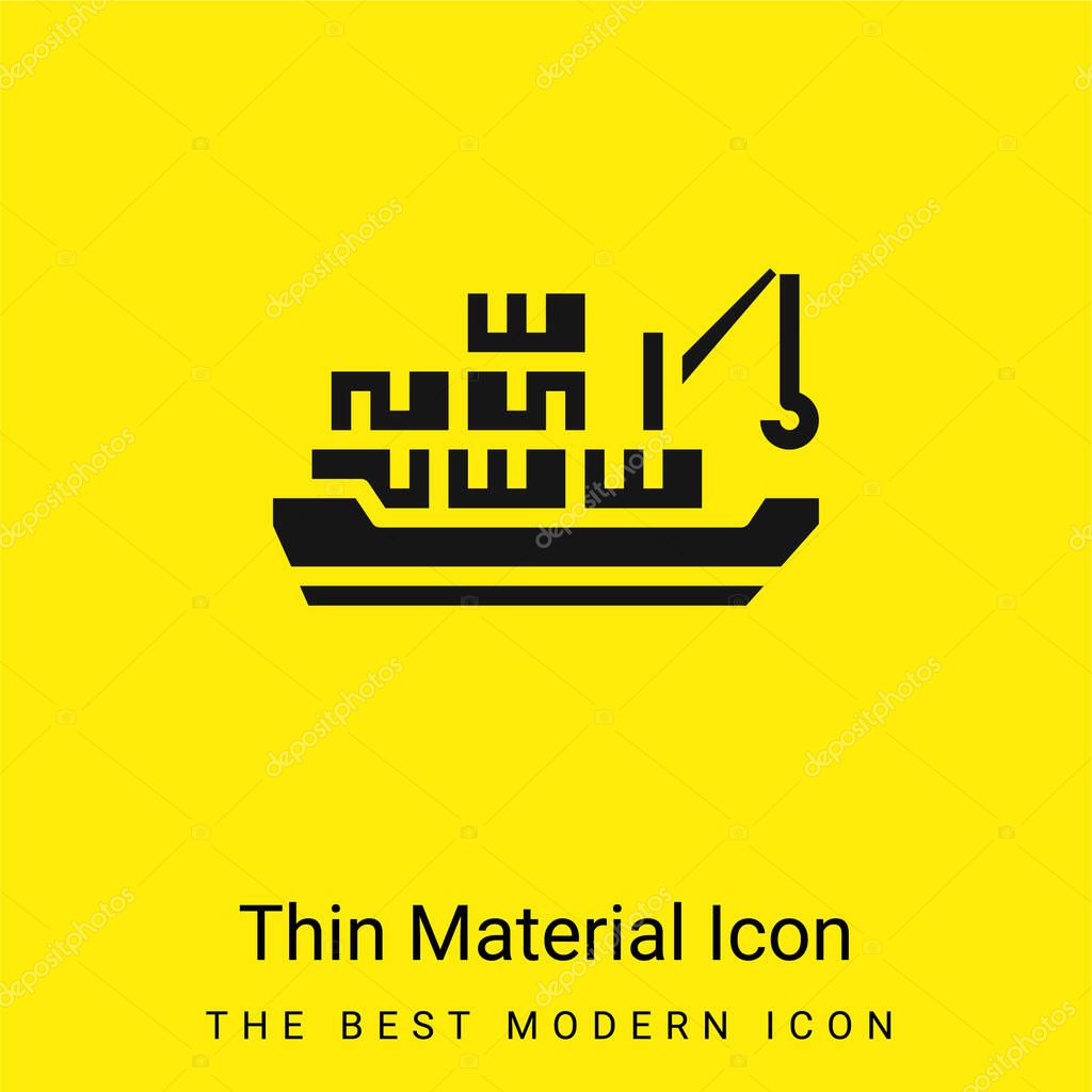 Barge minimal bright yellow material icon