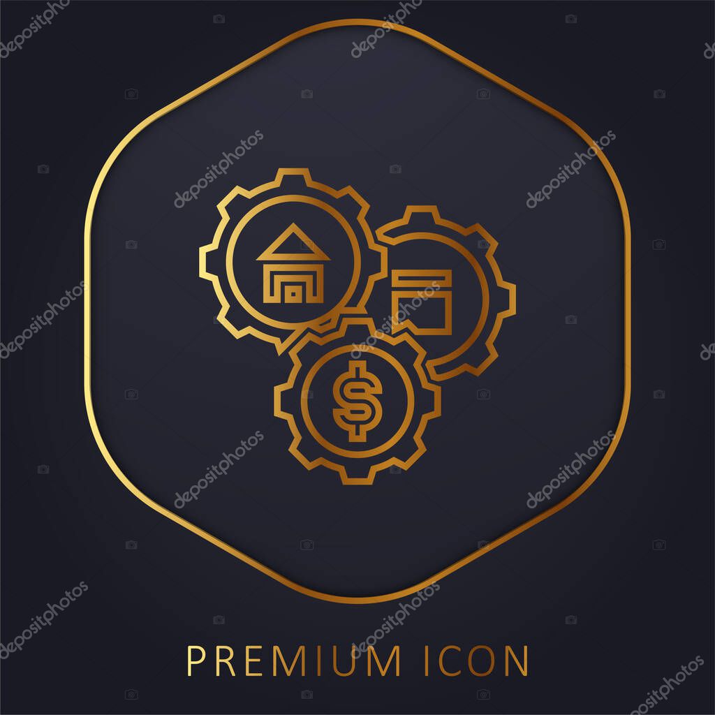 Assets golden line premium logo or icon