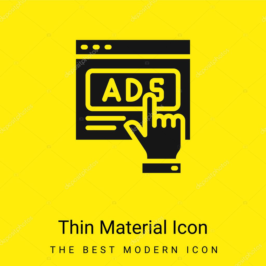 Advertising minimal bright yellow material icon